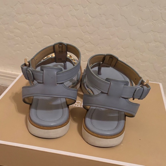 Michael Kors Light Blue Sandals with Gold Accent - Picture 2 of 4